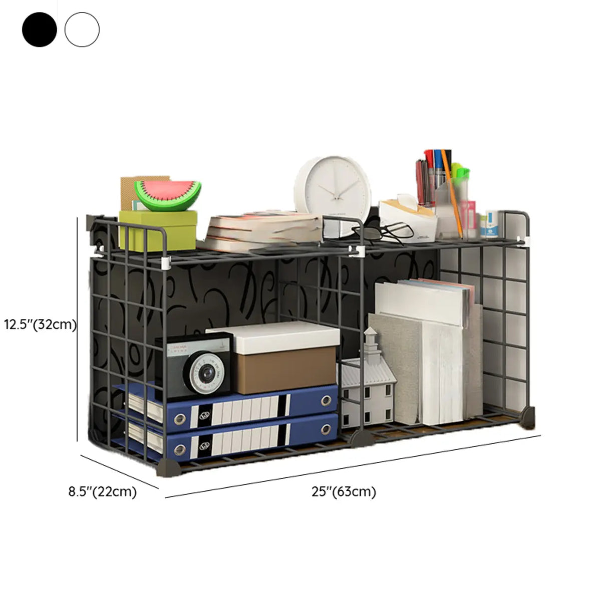 Casual Simple Open Metal Grid Shelf Storage Bookshelf Image - 28