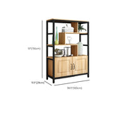 Casual Steel Frame Vertical Wood Shelves Bookcase Image - 19