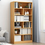 Casual Vertical Wood 6 Tiers Narrow Bookcase White Image - 10