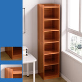 Casual Vertical Wood 6 Tiers Narrow Bookcase White Image - 18