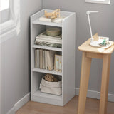 Casual Vertical Wood 6 Tiers Narrow Bookcase White Image - 27