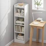 Casual Vertical Wood 6 Tiers Narrow Bookcase White Image - 29