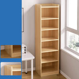 Casual Vertical Wood 6 Tiers Narrow Bookcase White Image - 3