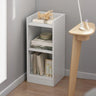 Casual Vertical Wood 6 Tiers Narrow Bookcase White Image - 34