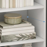 Casual Vertical Wood 6 Tiers Narrow Bookcase White Image - 39
