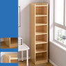 Casual Vertical Wood 6 Tiers Narrow Bookcase White Image - 4