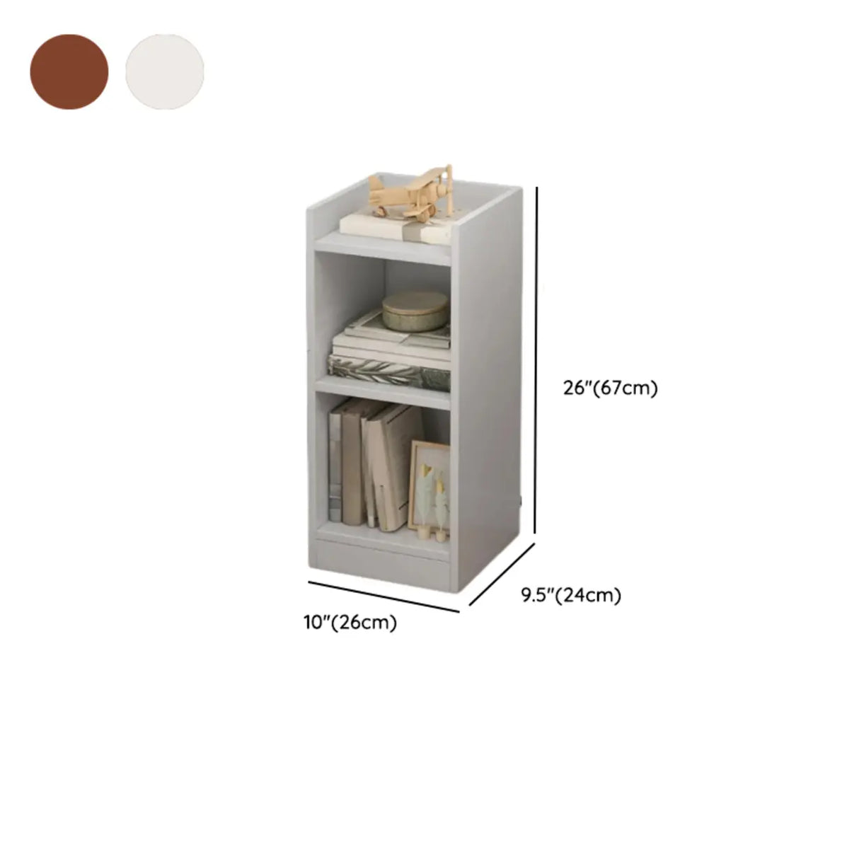 Casual Vertical Wood 6 Tiers Narrow Bookcase White Image - 48