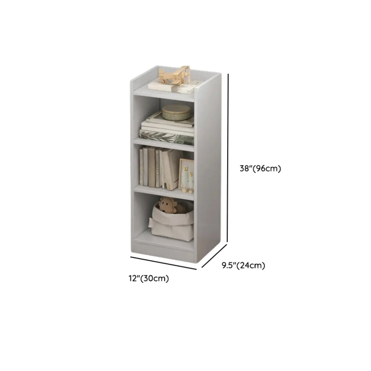 Casual Vertical Wood 6 Tiers Narrow Bookcase White Image - 49