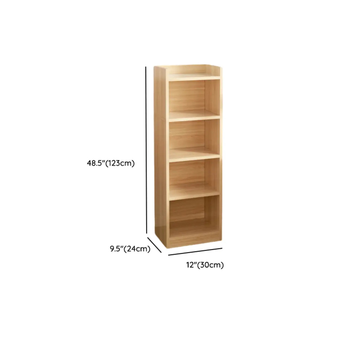Casual Vertical Wood 6 Tiers Narrow Bookcase White Image - 51