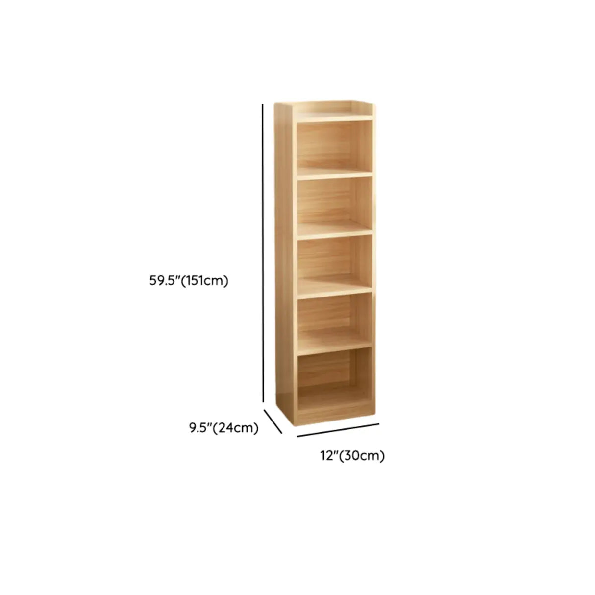 Casual Vertical Wood 6 Tiers Narrow Bookcase White Image - 53