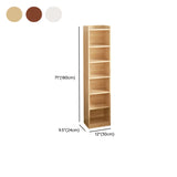 Casual Vertical Wood 6 Tiers Narrow Bookcase White Image - 54