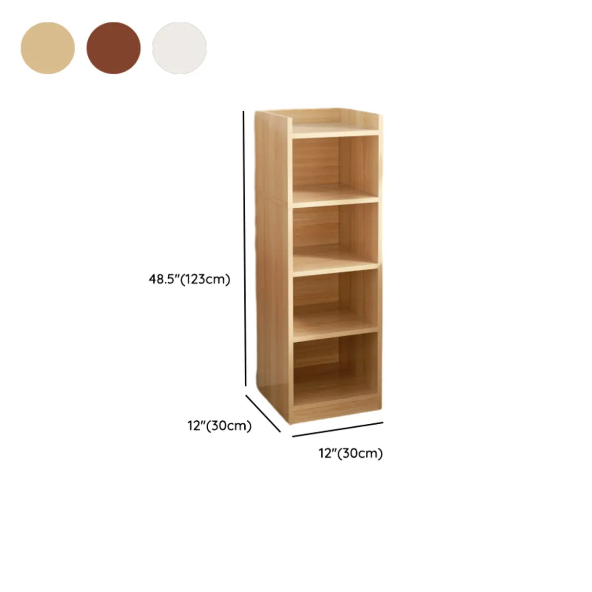 Casual Vertical Wood 6 Tiers Narrow Bookcase White Image - 55