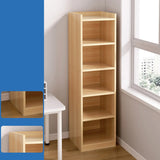 Casual Vertical Wood 6 Tiers Narrow Bookcase White Image - 8