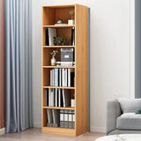 Casual Vertical Wood 6 Tiers Narrow Bookcase White Image - 9