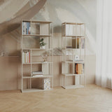 Casual White Alloy Frame Open Shelf Vertical Bookshelf Image - 6
