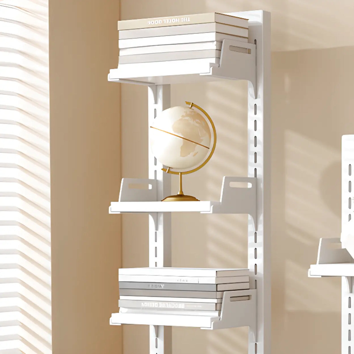 Casual White Iron Etagere Narrow Storage Bookcases Image - 10