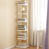 Casual White Iron Etagere Narrow Storage Bookcases Image - 11