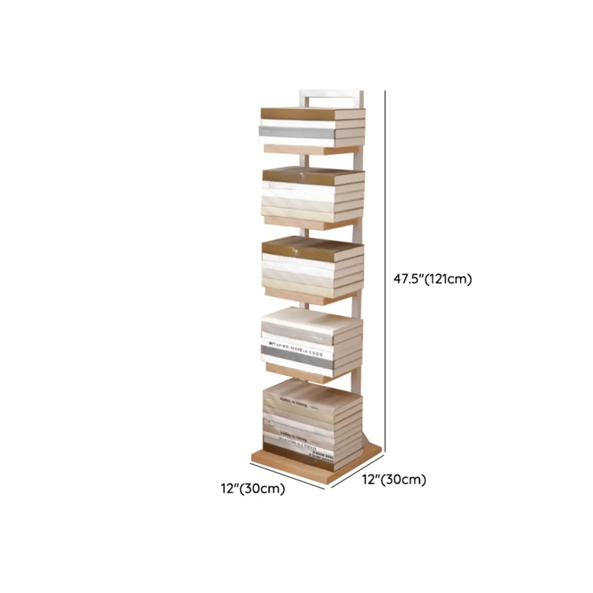 Casual White Iron Etagere Narrow Storage Bookcases Image - 14