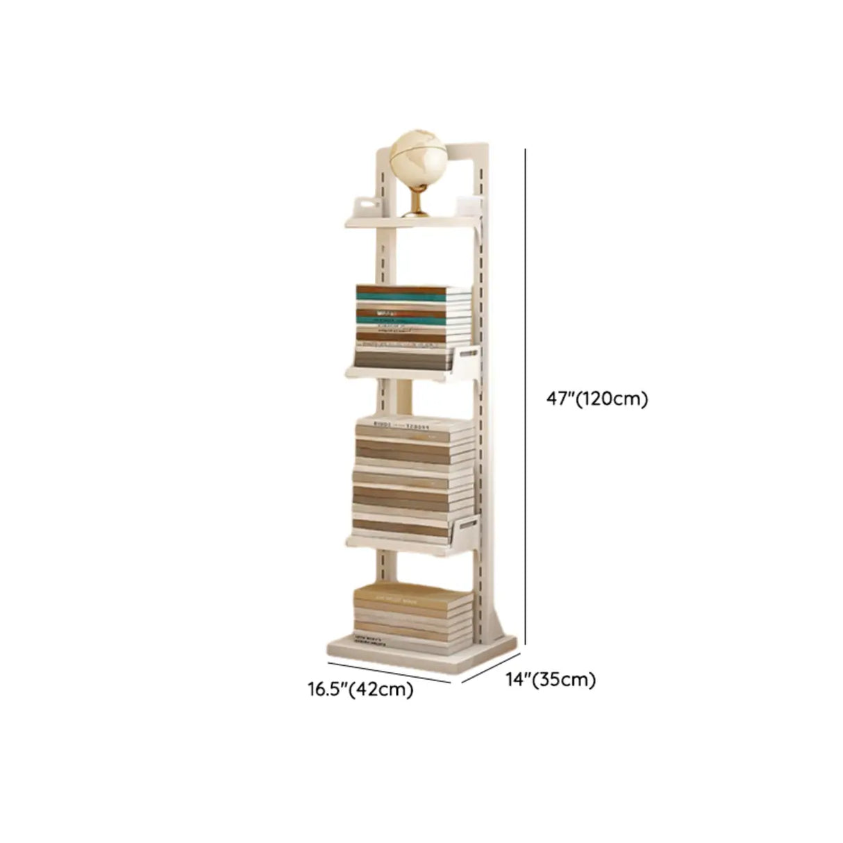 Casual White Iron Etagere Narrow Storage Bookcases Image - 16