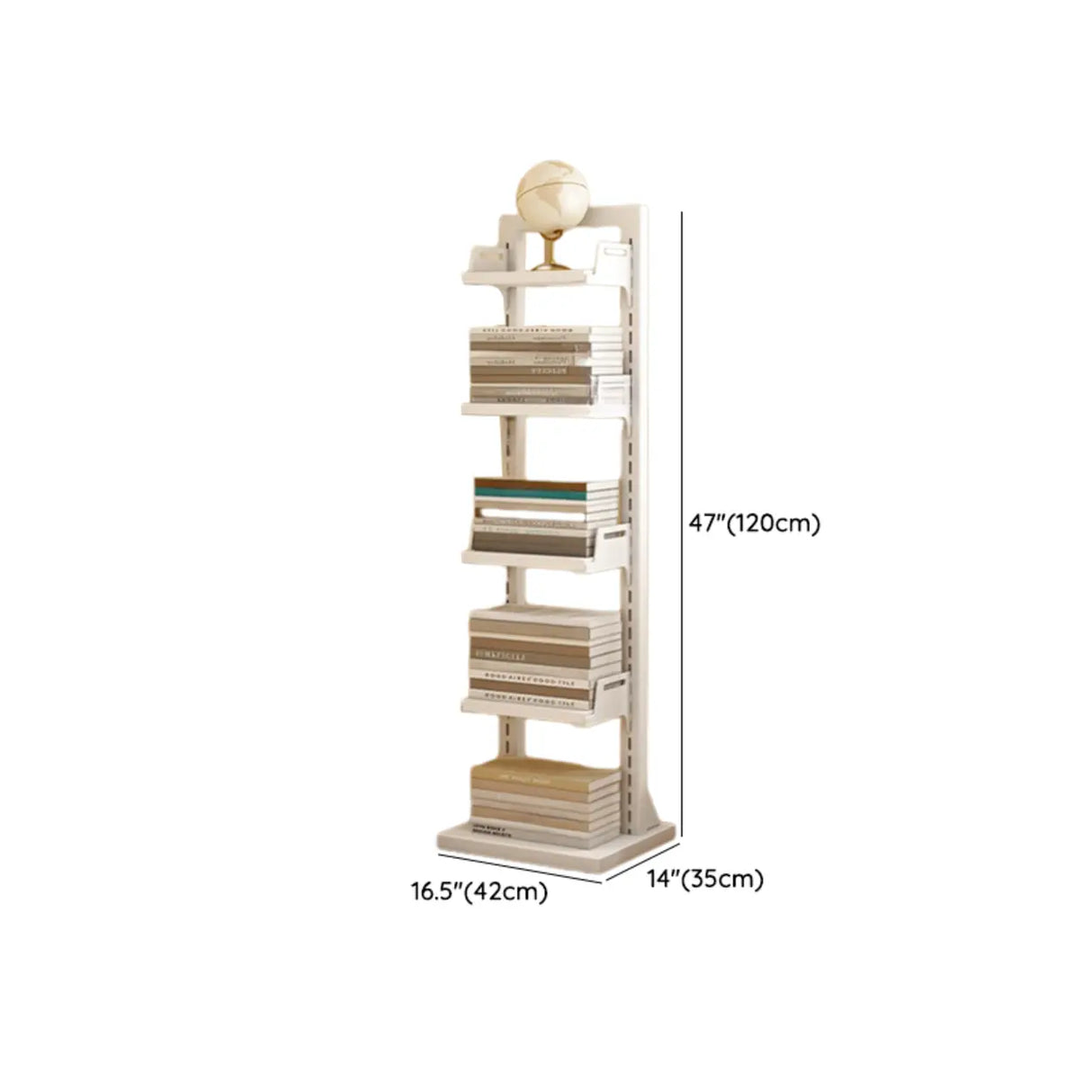 Casual White Iron Etagere Narrow Storage Bookcases Image - 17