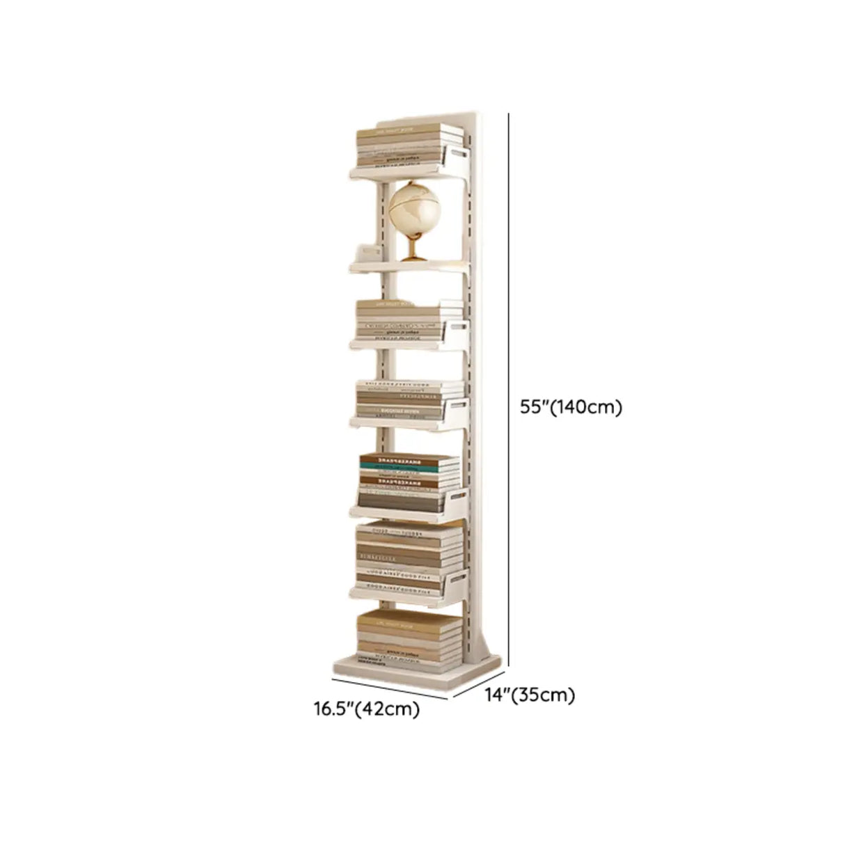 Casual White Iron Etagere Narrow Storage Bookcases Image - 19