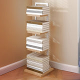 Casual White Iron Etagere Narrow Storage Bookcases Image - 2