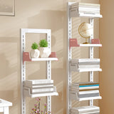 Casual White Iron Etagere Narrow Storage Bookcases Image - 6