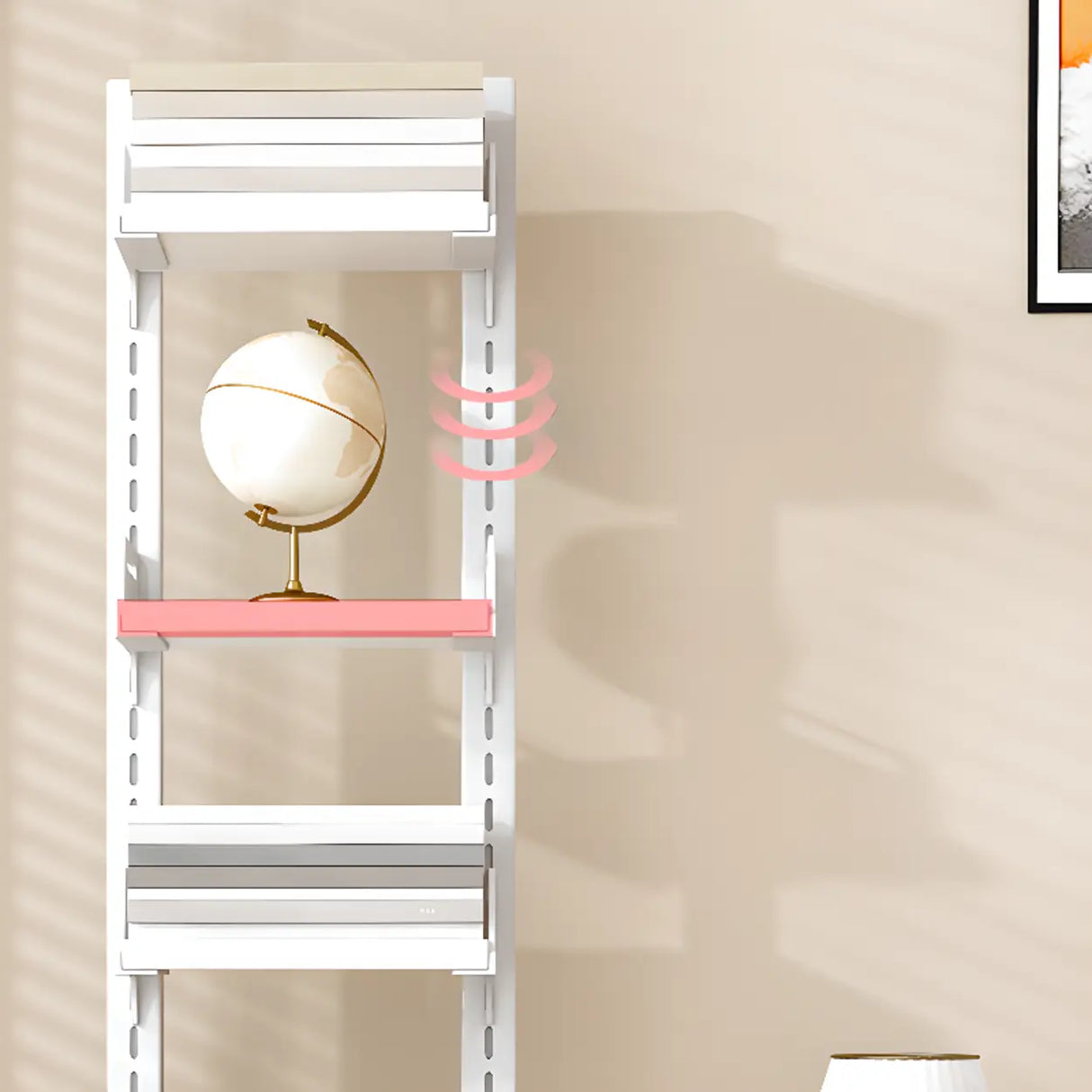 Casual White Iron Etagere Narrow Storage Bookcases Image - 8