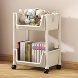 Casual White Multi-layer Sliding Storage Bookshelf Image - 12