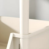 Casual White Multi-layer Sliding Storage Bookshelf Image - 16
