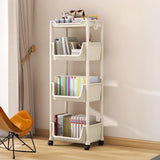 Casual White Multi-layer Sliding Storage Bookshelf Image - 7