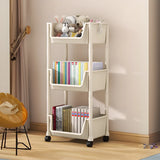 Casual White Multi-layer Sliding Storage Bookshelf Image - 8