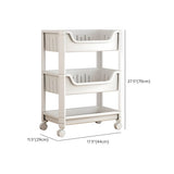 Casual White Open Shelves Sliding Storage Bookcase #size