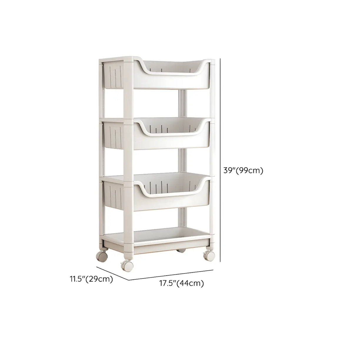 Casual White Open Shelves Sliding Storage Bookcase Image - 13