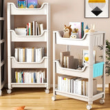 Casual White Open Shelves Sliding Storage Bookcase Image - 4