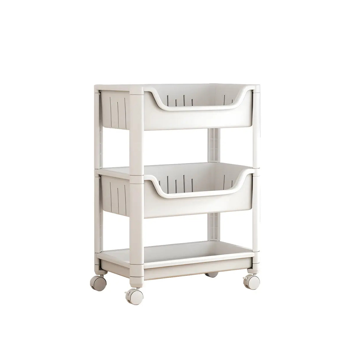 Casual White Open Shelves Sliding Storage Bookcase Image - 8