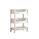 Casual White Open Shelves Sliding Storage Bookcase Image - 8