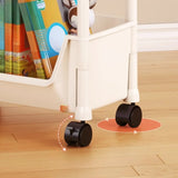 Casual White Polymer Vertical Rolling Storage Bookshelf Image - 11