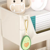 Casual White Polymer Vertical Rolling Storage Bookshelf Image - 14