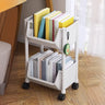 Casual White Polymer Vertical Rolling Storage Bookshelf Image - 18