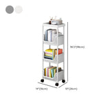 Casual White Polymer Vertical Rolling Storage Bookshelf Image - 22