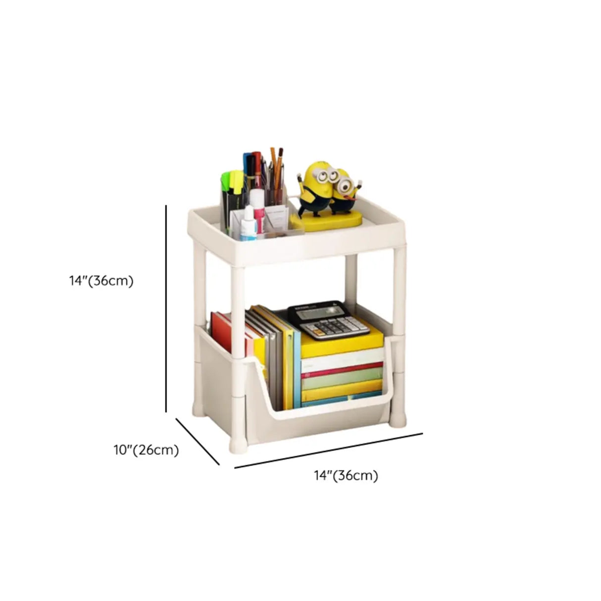 Casual White Polymer Vertical Rolling Storage Bookshelf Image - 24