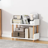 Casual Wooden Rack Rectangular Display Bookshelf White Image - 25