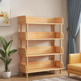 Casual Wooden Rack Rectangular Display Bookshelf White Image - 27