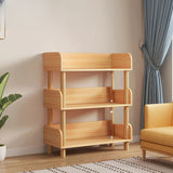 Casual Wooden Rack Rectangular Display Bookshelf White Image - 28