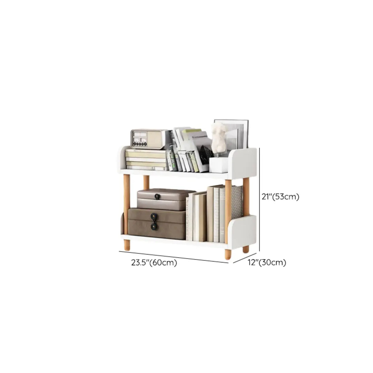 Casual Wooden Rack Rectangular Display Bookshelf White 