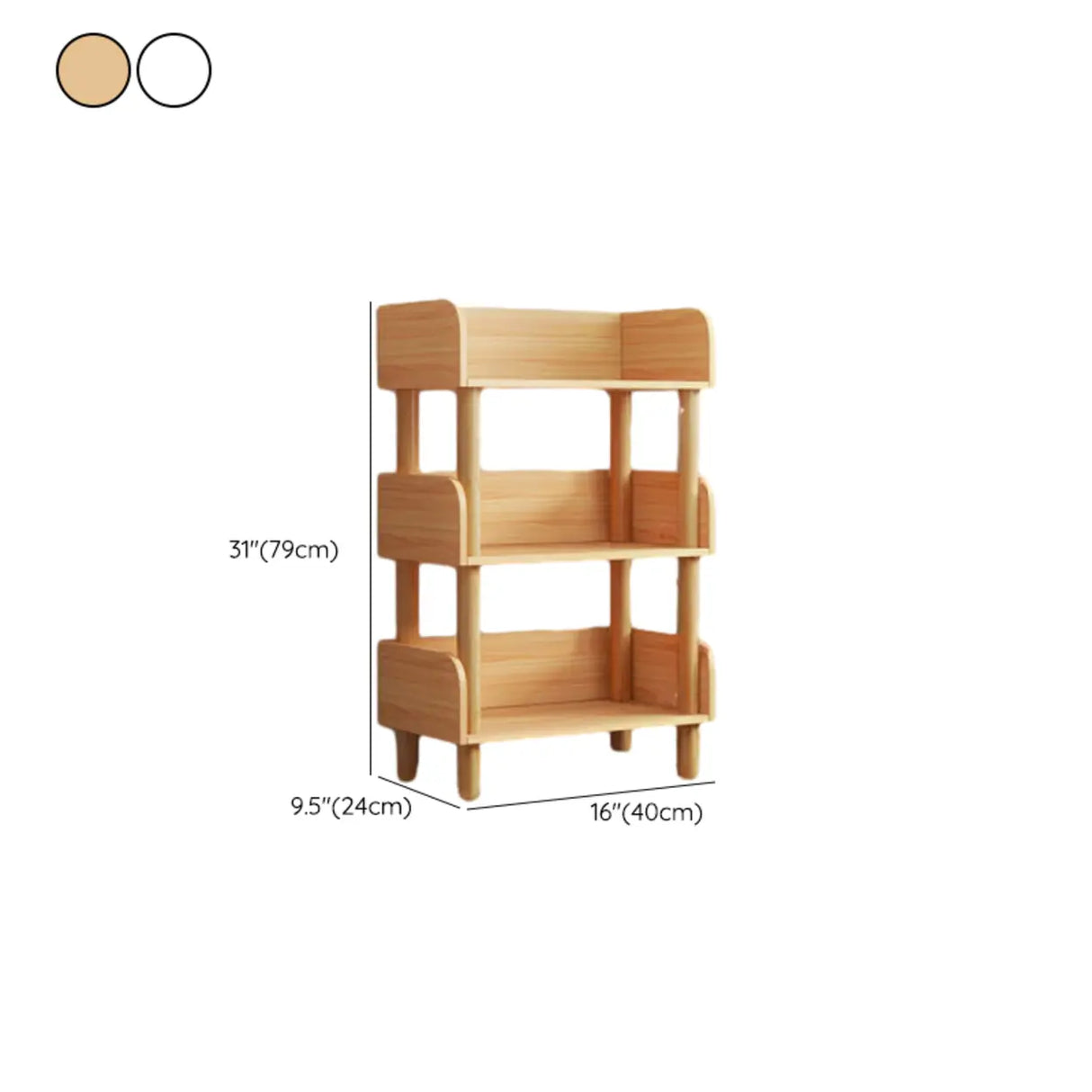 Casual Wooden Rack Rectangular Display Bookshelf White Image - 31
