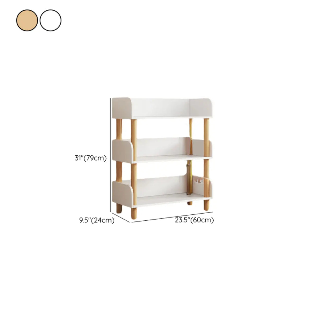 Casual Wooden Rack Rectangular Display Bookshelf White Image - 32
