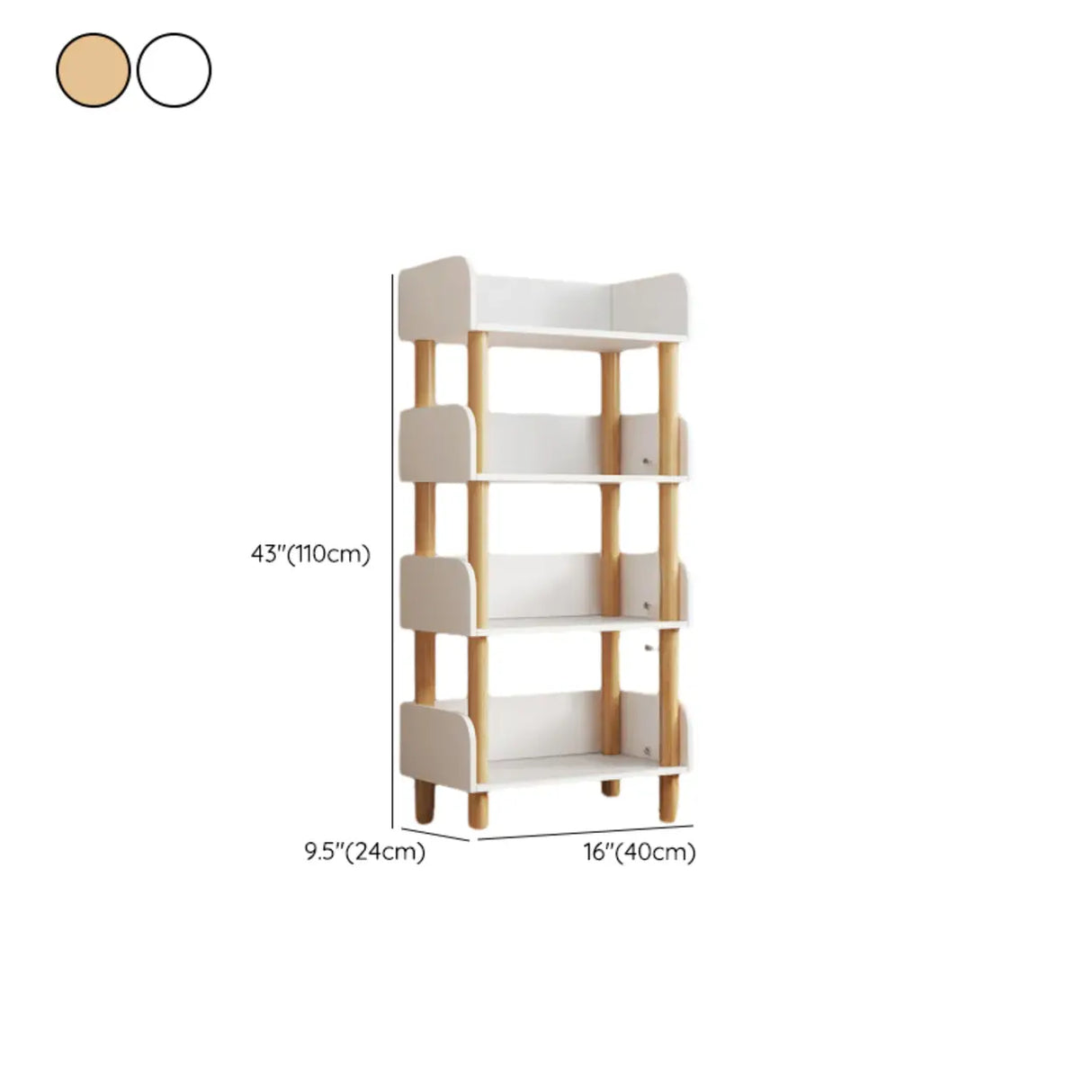 Casual Wooden Rack Rectangular Display Bookshelf White Image - 33