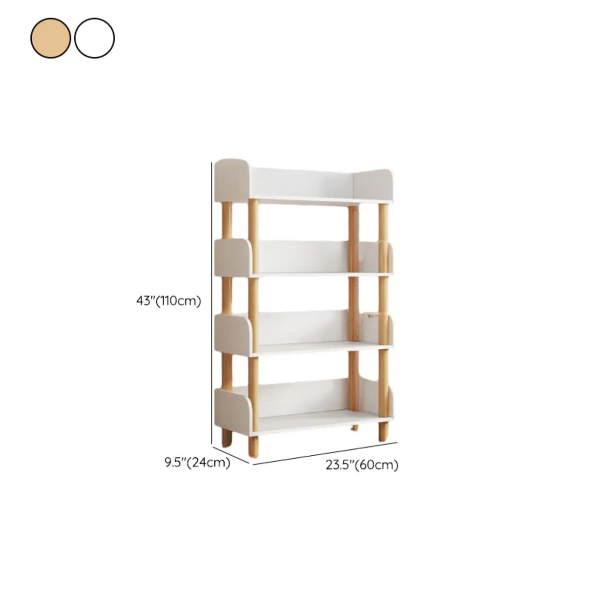 Casual Wooden Rack Rectangular Display Bookshelf White Image - 34